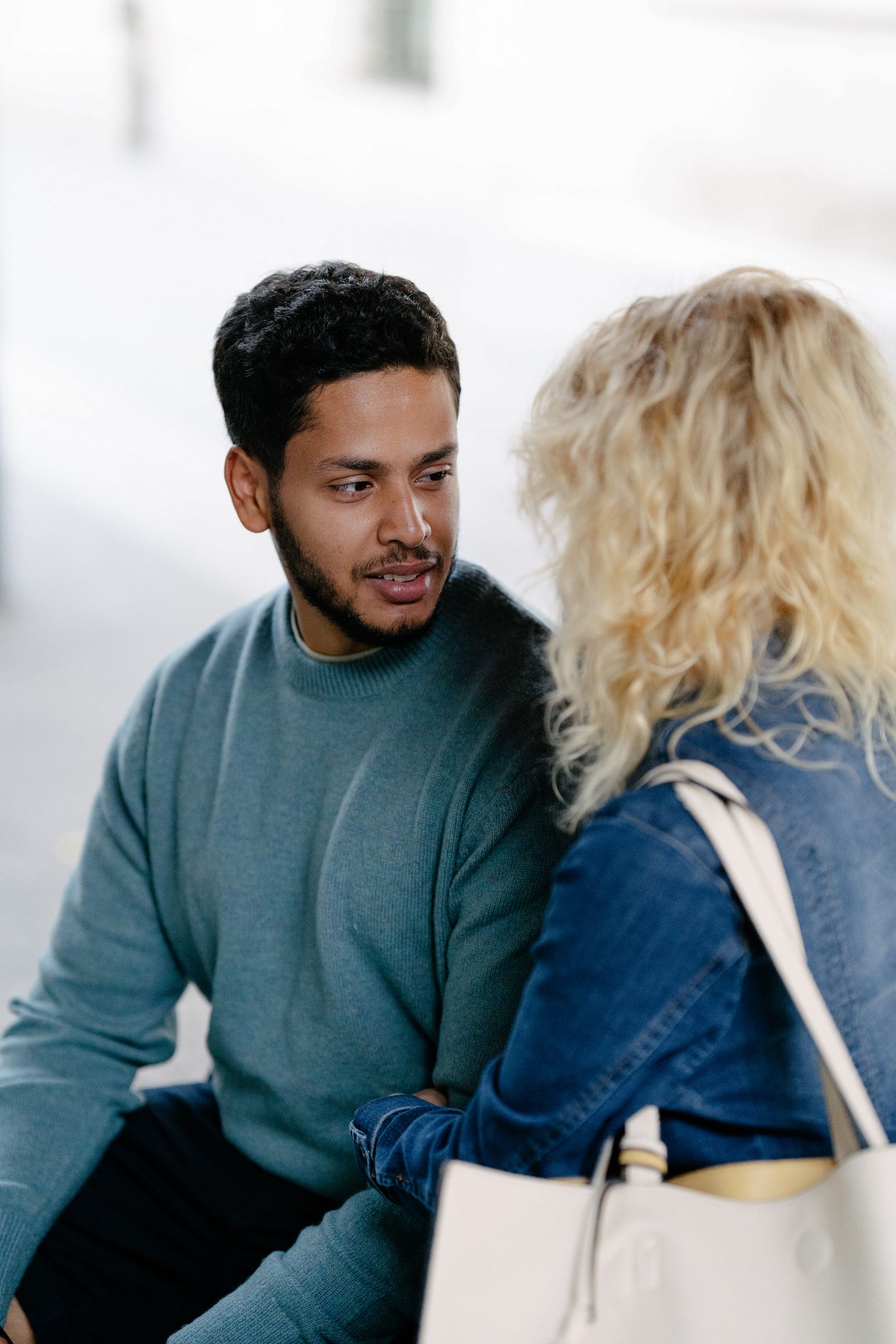 Couple in a heartfelt conversation